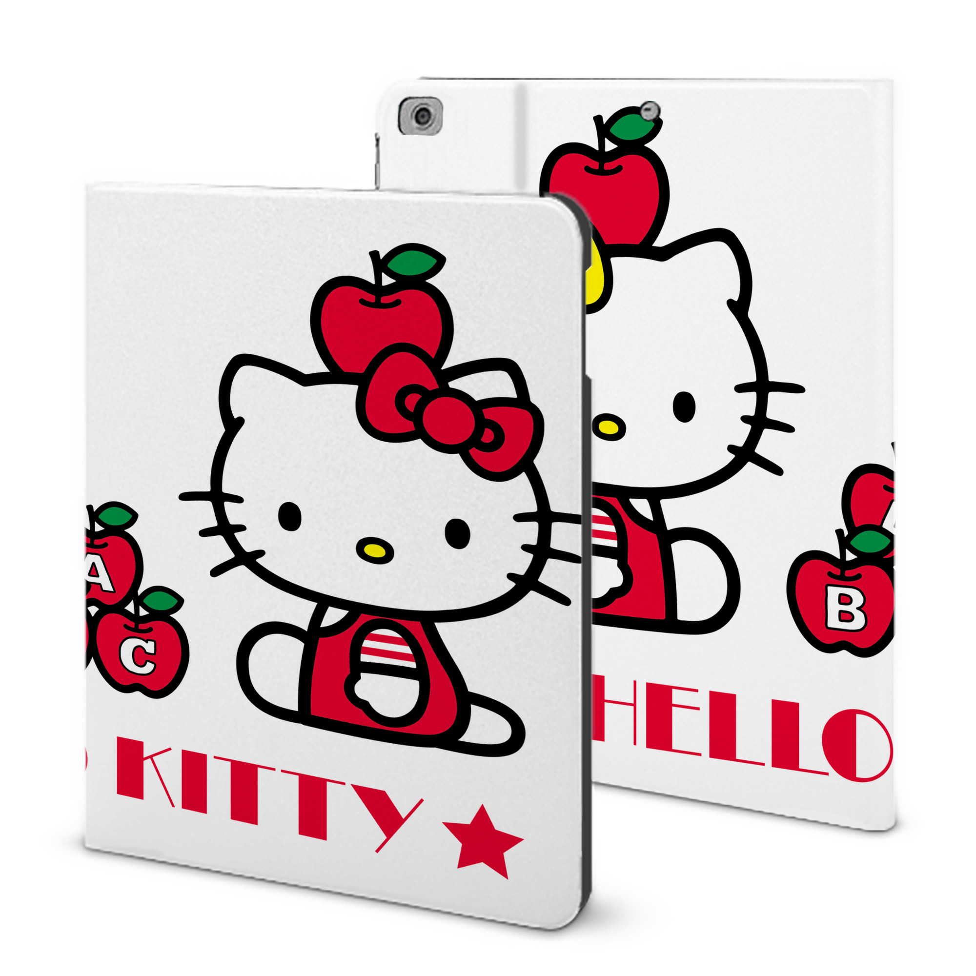 （画像用） Hello Kitty ハローキティ IPad ケース ブック型 PUレザー TPU 耐衝撃 軽量 薄型 ペン収納なし 全面保護 IPad 各モデル対応